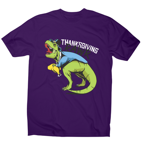 Thanksgiving dinosaur funny design t-shirt men's - Graphic Gear