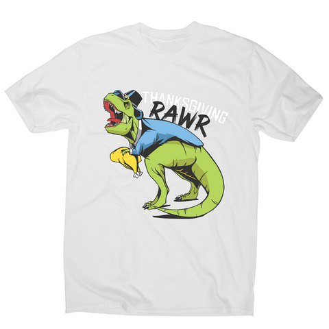 Thanksgiving dinosaur funny design t-shirt men's - Graphic Gear
