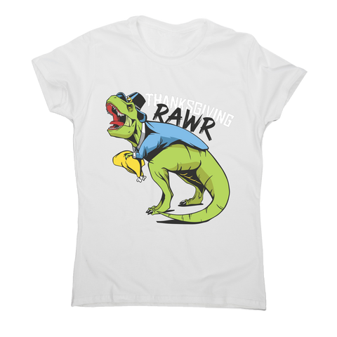 Thanksgiving dinosaur funny design t-shirt women's - Graphic Gear