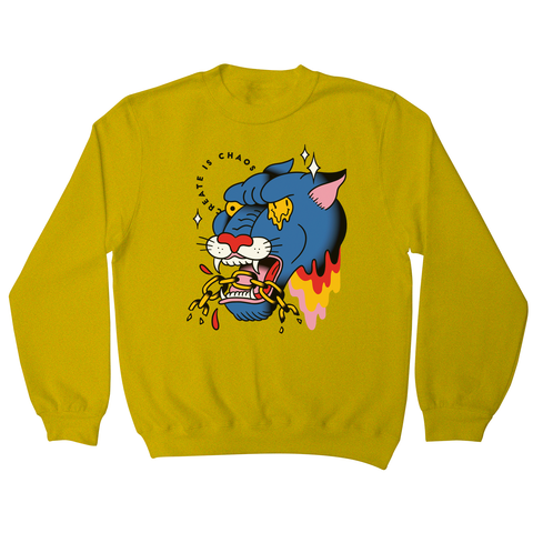 Trippy panther tattoo sweatshirt Yellow