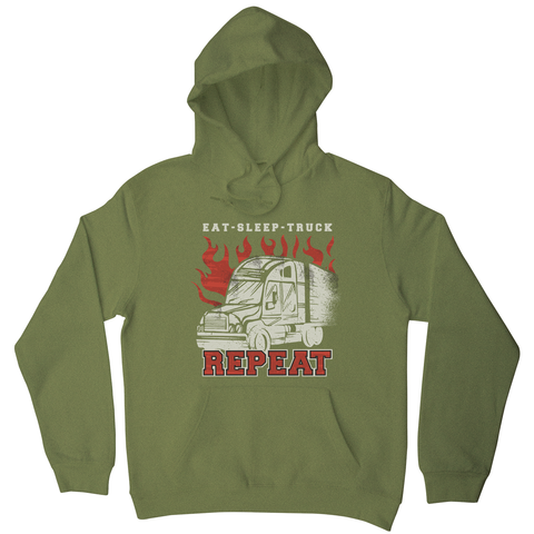 Truck transport routine hoodie Olive Green