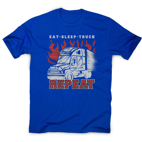 Truck transport routine men's t-shirt Blue