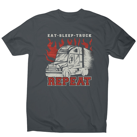 Truck transport routine men's t-shirt Charcoal