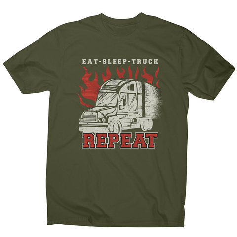 Truck transport routine men's t-shirt Military Green