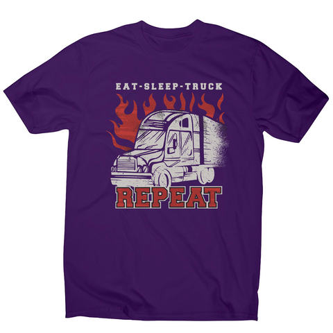 Truck transport routine men's t-shirt Purple