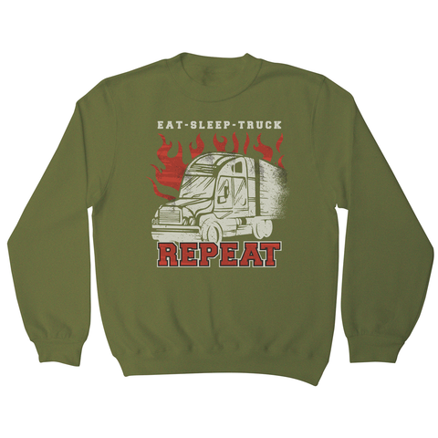 Truck transport routine sweatshirt Olive Green