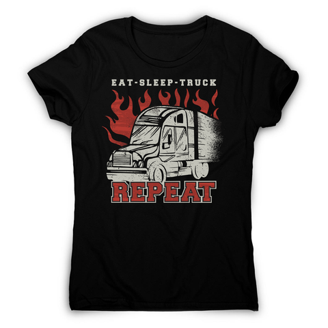 Truck transport routine women's t-shirt Black