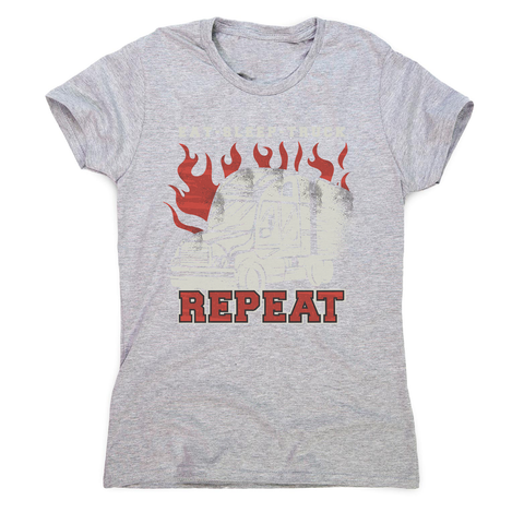 Truck transport routine women's t-shirt Grey
