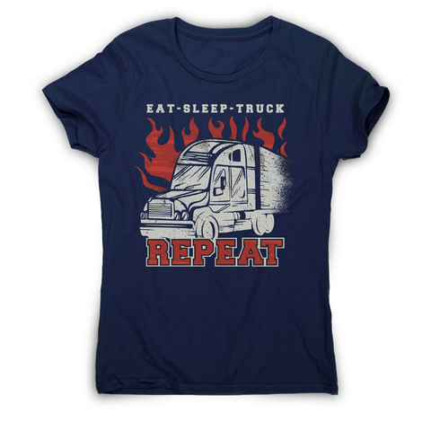Truck transport routine women's t-shirt Navy