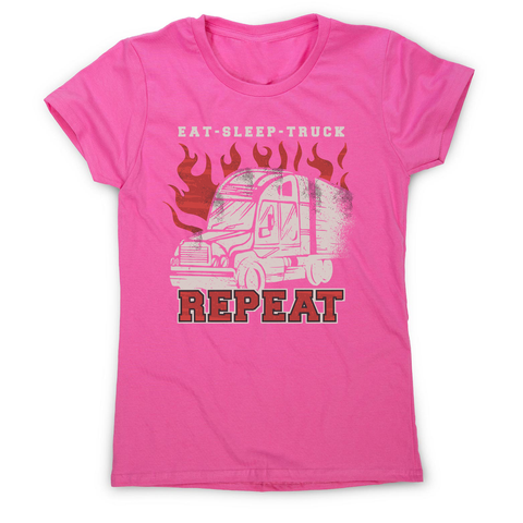 Truck transport routine women's t-shirt Pink