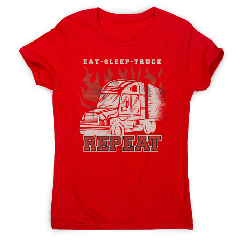Truck transport routine women's t-shirt Red