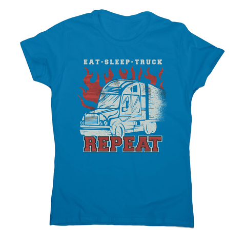 Truck transport routine women's t-shirt Sapphire