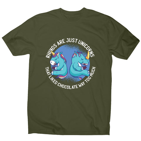 Unicorn and rhino graphic - funny men's t-shirt - Graphic Gear