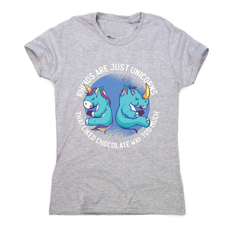Unicorn and rhino graphic - funny women's t-shirt - Graphic Gear