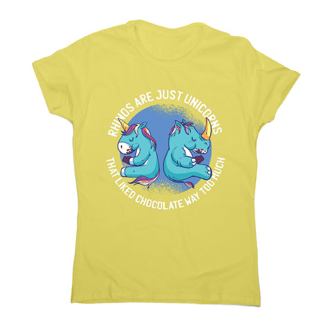 Unicorn and rhino graphic - funny women's t-shirt - Graphic Gear