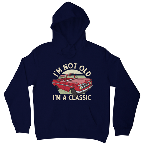 Vintage car classic quote hoodie Navy