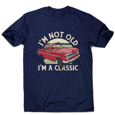 Vintage car classic quote men's t-shirt Navy