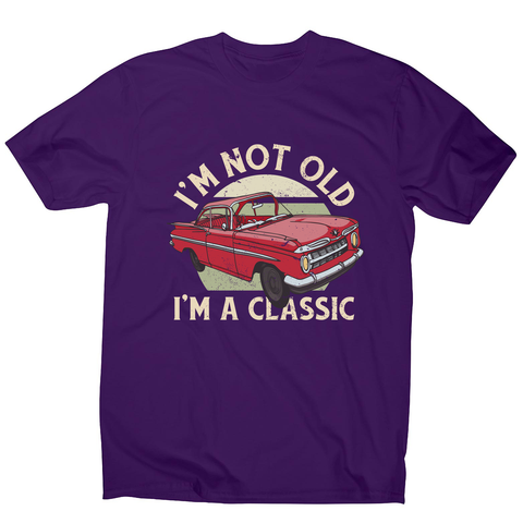 Vintage car classic quote men's t-shirt Purple