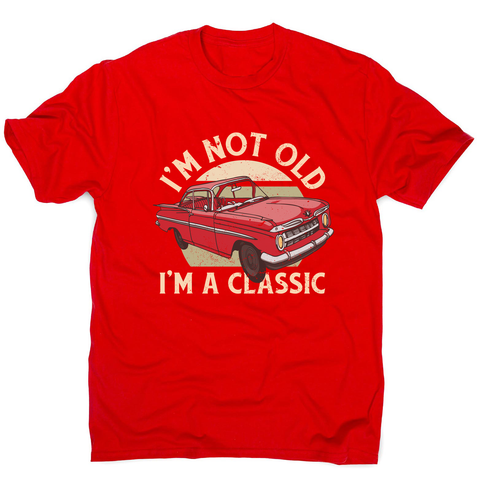 Vintage car classic quote men's t-shirt Red