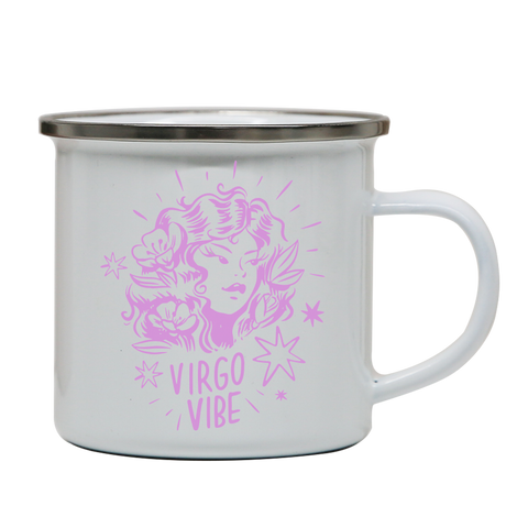 Virgo zodiac enamel camping mug White