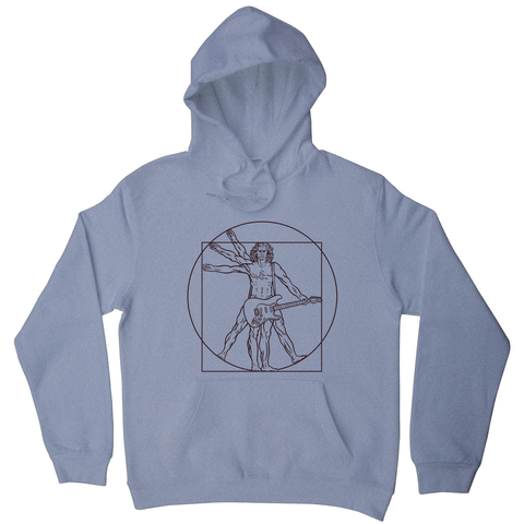 Vitruvian man guitar hoodie Grey