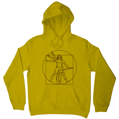 Vitruvian man guitar hoodie Yellow