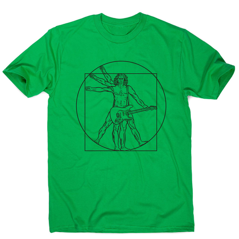 Vitruvian man guitar men's t-shirt Green
