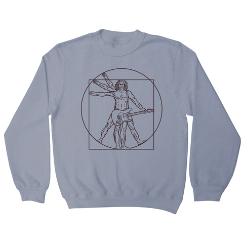 Vitruvian man guitar sweatshirt Grey