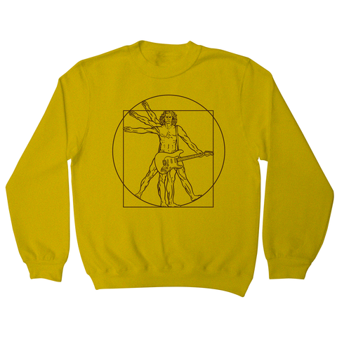 Vitruvian man guitar sweatshirt Yellow