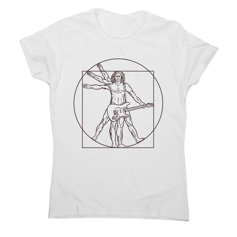 Vitruvian man guitar women's t-shirt White
