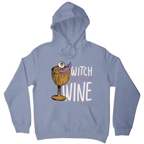 Wine drink witch quote hoodie Grey