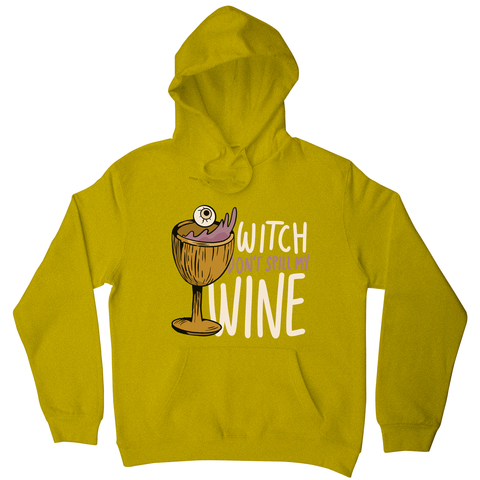 Wine drink witch quote hoodie Yellow