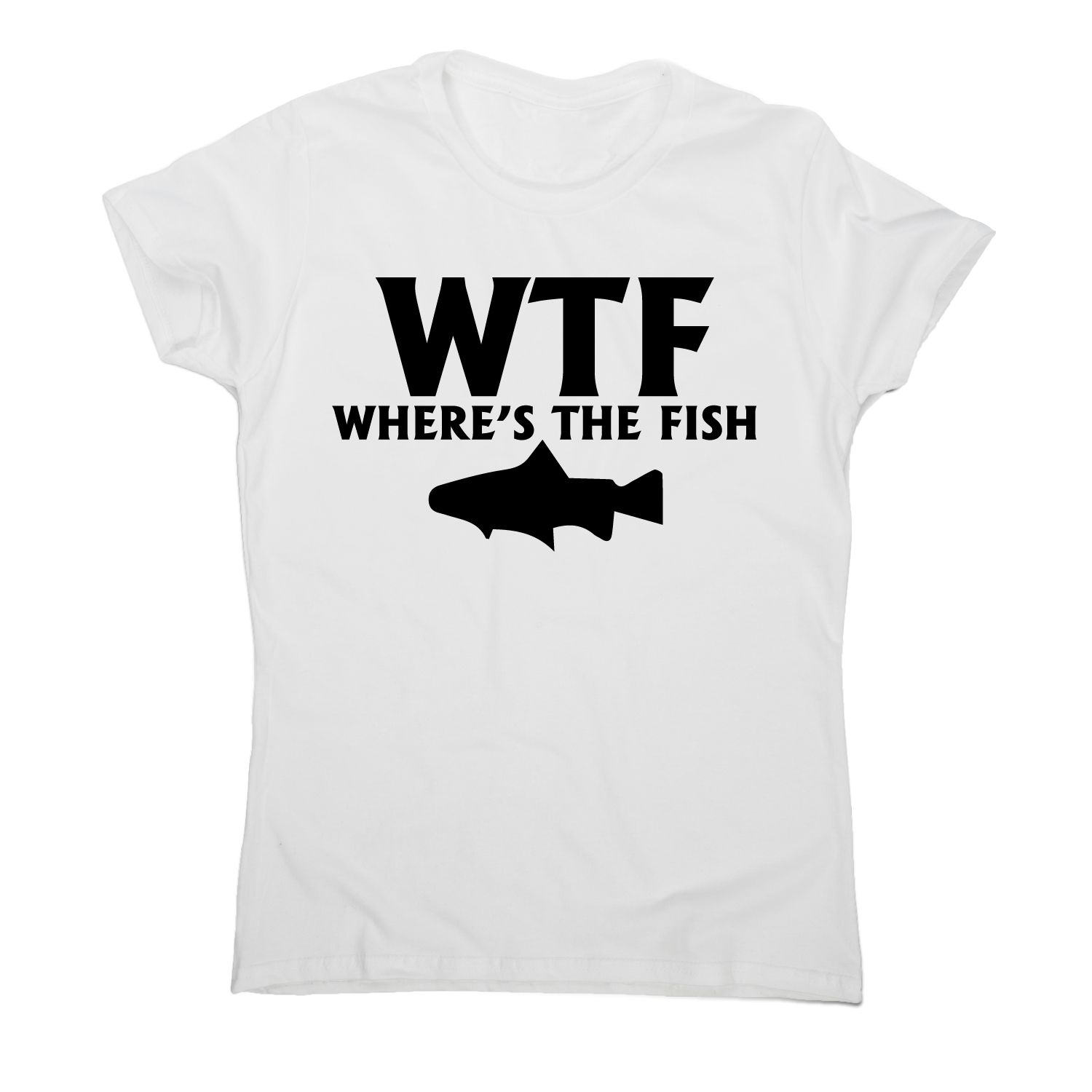 Wtf where's the fish funny fishing tshirt women's Graphic Gear