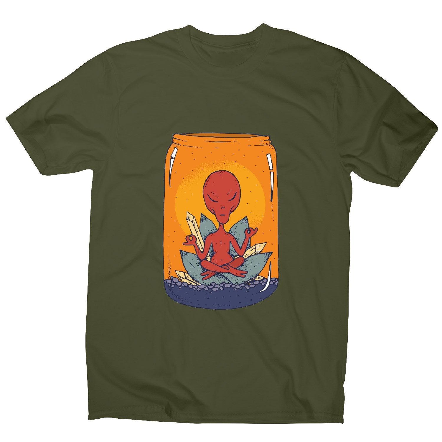 Alien meditation - illustration men's t-shirt– Graphic Gear