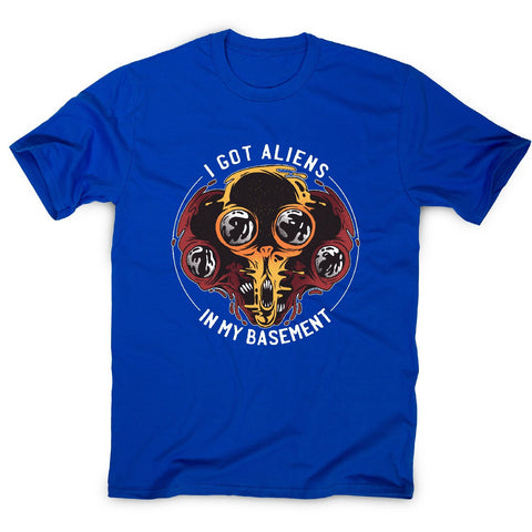 Aliens in basement - funny ufo men's t-shirt - Graphic Gear