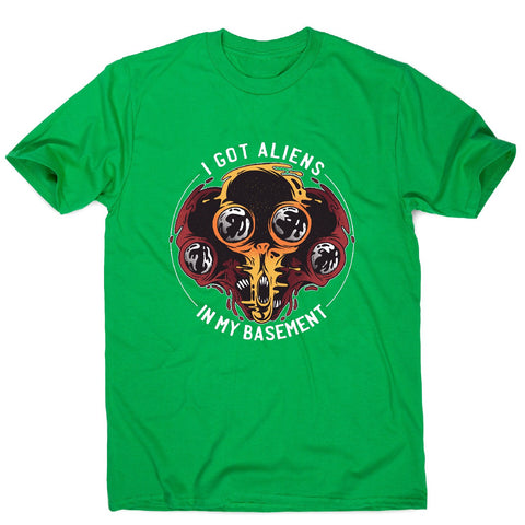Aliens in basement - funny ufo men's t-shirt - Graphic Gear