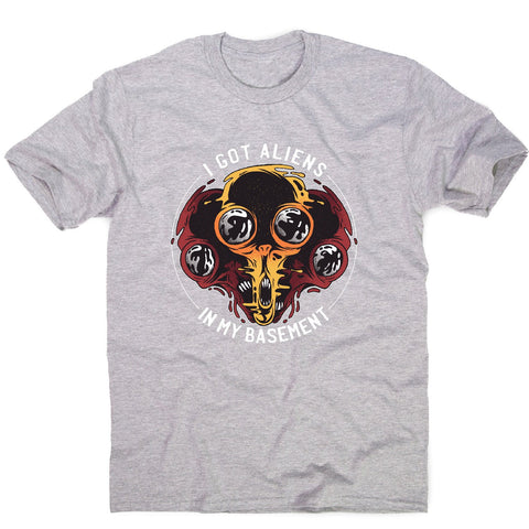 Aliens in basement - funny ufo men's t-shirt - Graphic Gear