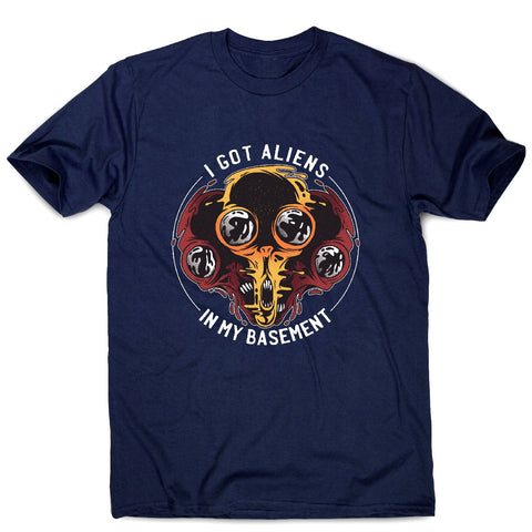 Aliens in basement - funny ufo men's t-shirt - Graphic Gear