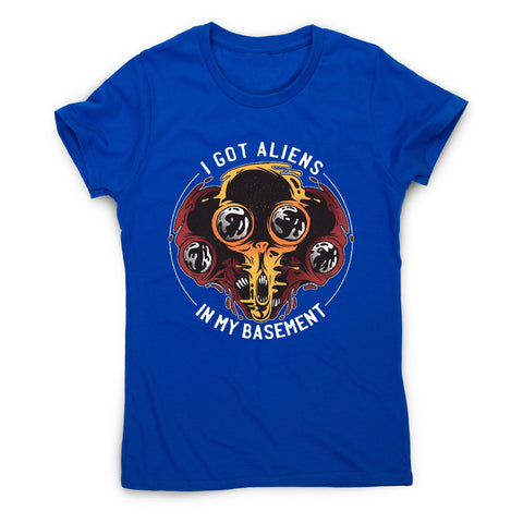 Aliens in basement - funny ufo women's t-shirt - Graphic Gear