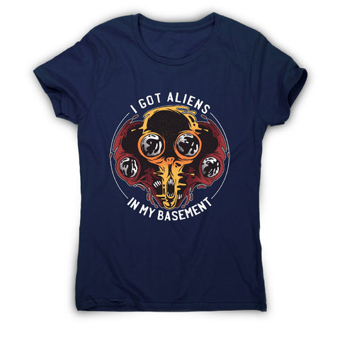 Aliens in basement - funny ufo women's t-shirt - Graphic Gear
