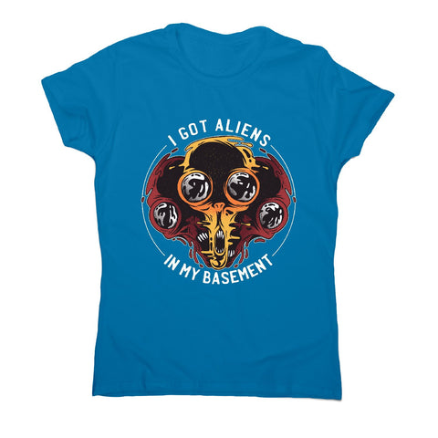 Aliens in basement - funny ufo women's t-shirt - Graphic Gear