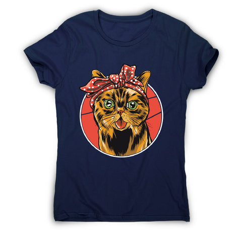 Bandana cat - women's funny premium t-shirt - Graphic Gear