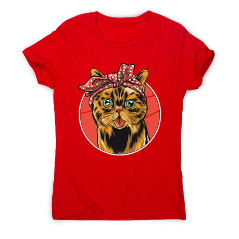 Bandana cat - women's funny premium t-shirt - Graphic Gear