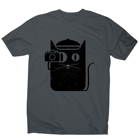Cat and camera - illustration men's t-shirt - Graphic Gear