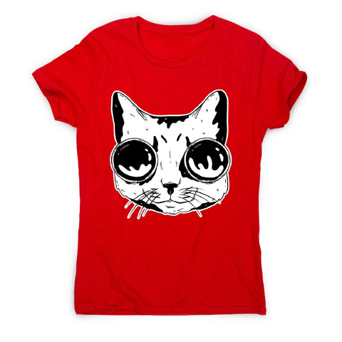 Cat with goggles - women's funny premium t-shirt - Graphic Gear