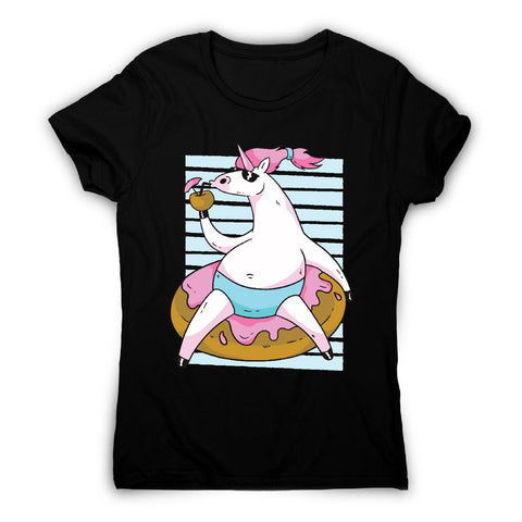 Chilling unicorn - women's funny illustrations t-shirt - Graphic Gear