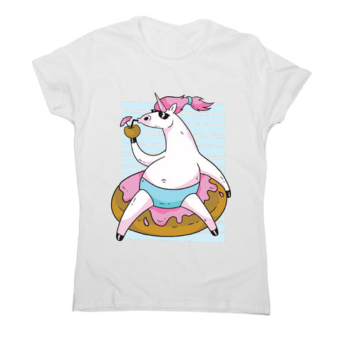 Chilling unicorn - women's funny illustrations t-shirt - Graphic Gear