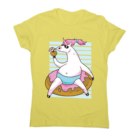 Chilling unicorn - women's funny illustrations t-shirt - Graphic Gear