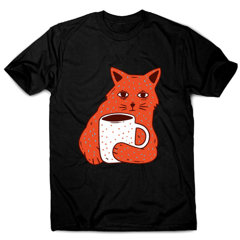 Coffee and cat - men's funny premium t-shirt - Graphic Gear