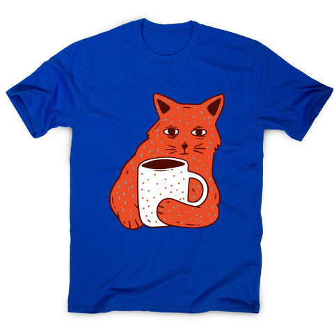 Coffee and cat - men's funny premium t-shirt - Graphic Gear